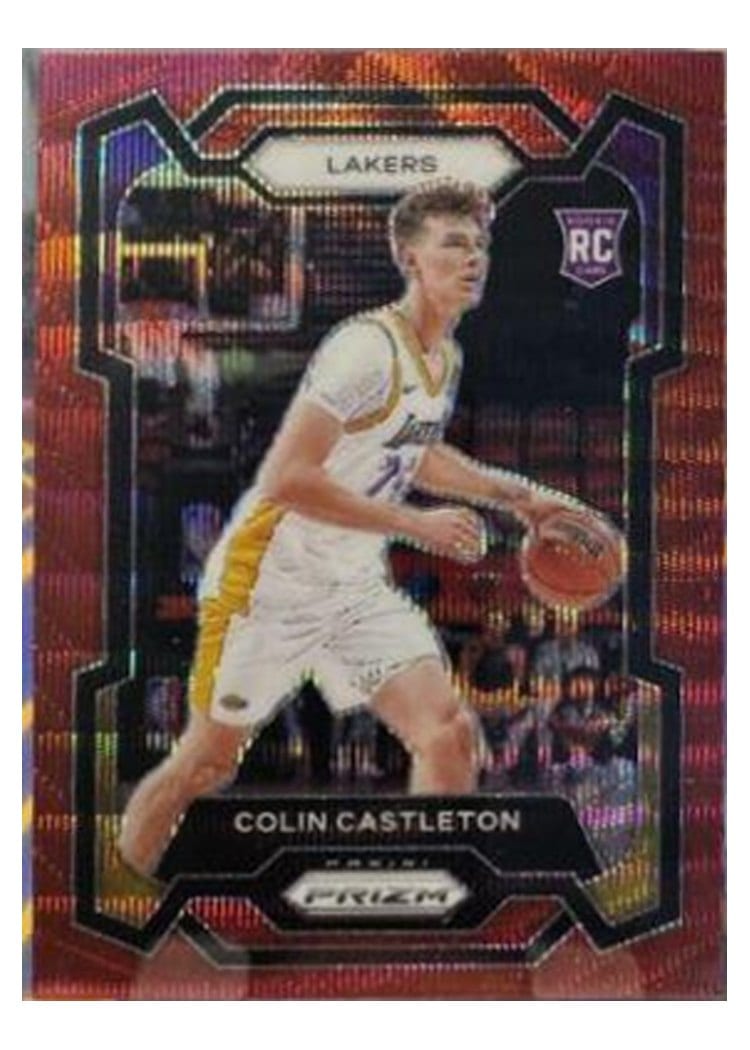 2023-24 Panini Prizm Base Set Colin Castleton Ruby Wave #287 card