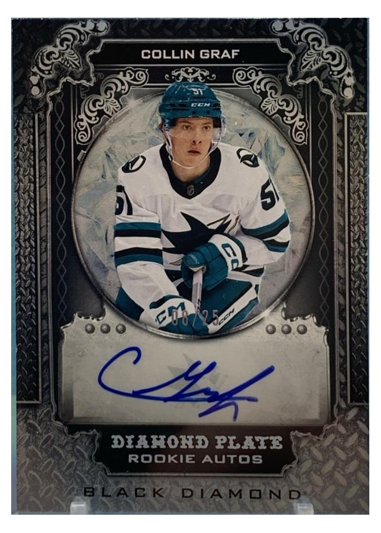 2024-25 Upper Deck Black Diamond Diamond Plate Rookie Autograph Collin Graf #DPR-CG card