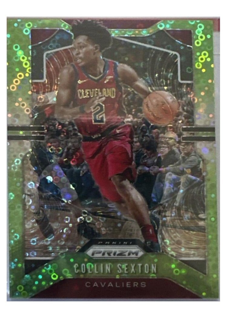 2019-20 Panini Prizm Base Set Collin Sexton Fast Break Prizm Neon Green #74 card