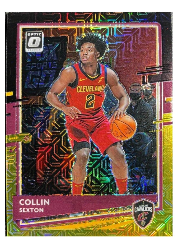 2020-21 Donruss Optic Base Set Collin Sexton Choice Black Gold #148 card
