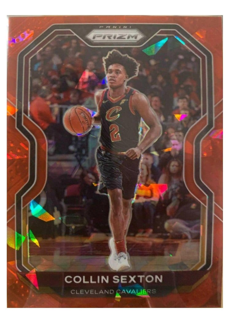 2020-21 Panini Prizm Base Set Collin Sexton Red Ice Prizm #225 card