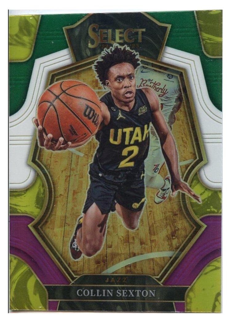 2022-23 Panini Select Base Set Collin Sexton Green White Purple Prizm #123 card