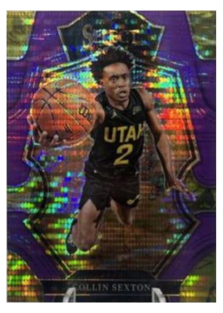 2022-23 Panini Select Base Set Collin Sexton Neon Purple Pulsar Prizm #123 card