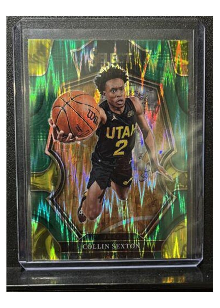2022-23 Panini Select Base Set Collin Sexton Green Shock Prizm #223 card