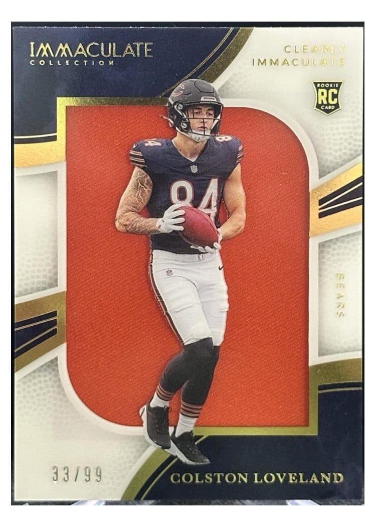 2025 Panini Immaculate Clearly Immaculate Rookie Jerseys Colston Loveland #5