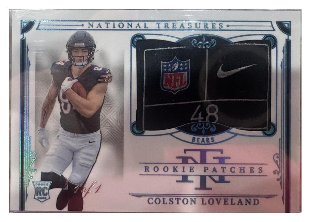 2025 Panini National Treasures Rookie Patches Colston Loveland #218 card