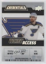2022-23 Upper Deck Credentials Acetate Ticket Access Colton Parayko #TA-CP