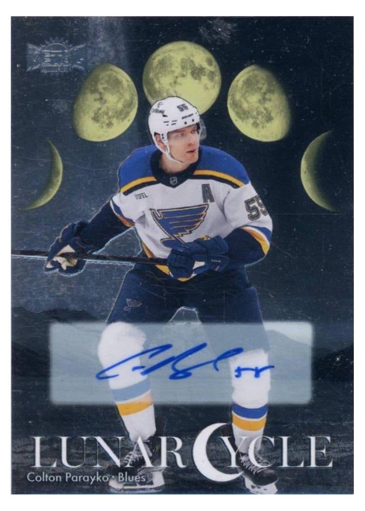 2025-26 SkyBox Metal Universe Lunar Cycle Auto Colton Parayko #LC-4 card