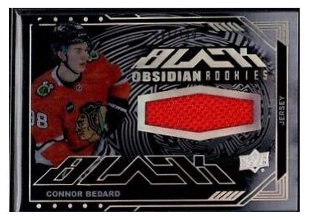 2023-24 SPx UD Black Obsidian Rookie Jerseys Connor Bedard #ORJ-CB card
