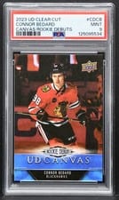 2023-24 Upper Deck Clear Cut Canvas Rookie Debuts Connor Bedard #CD-CB card
