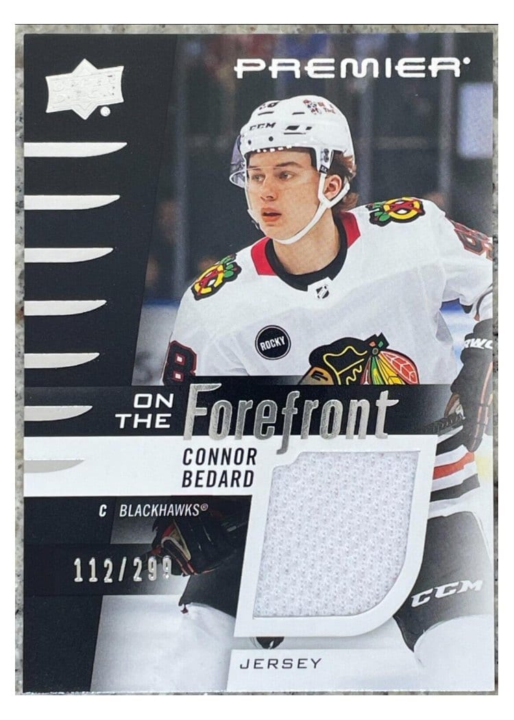2023-24 Upper Deck Premier On the Forefront Rookies Jersey Connor Bedard #OFR-CB card