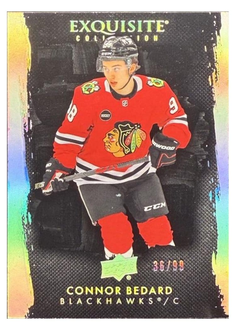 2023-24 Upper Deck The Cup 2023-24 Exquisite Collection Black - Rookies Connor Bedard #EB-CB card