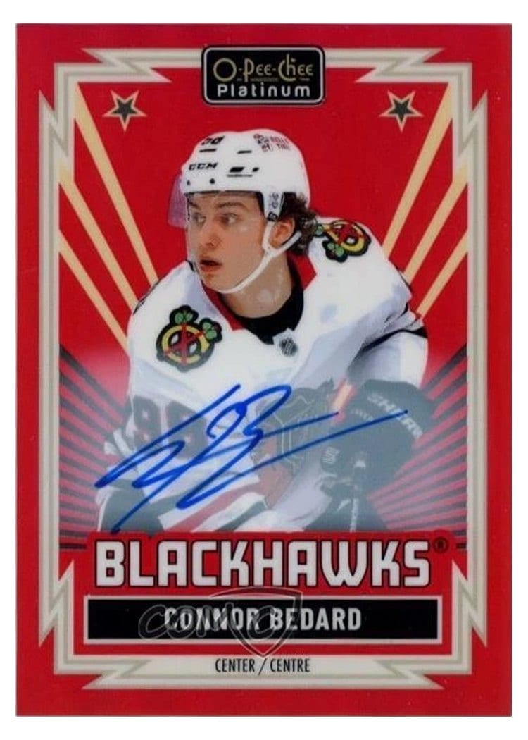 2025-26 O-Pee-Chee Platinum Retro Red Auto Connor Bedard #R-62