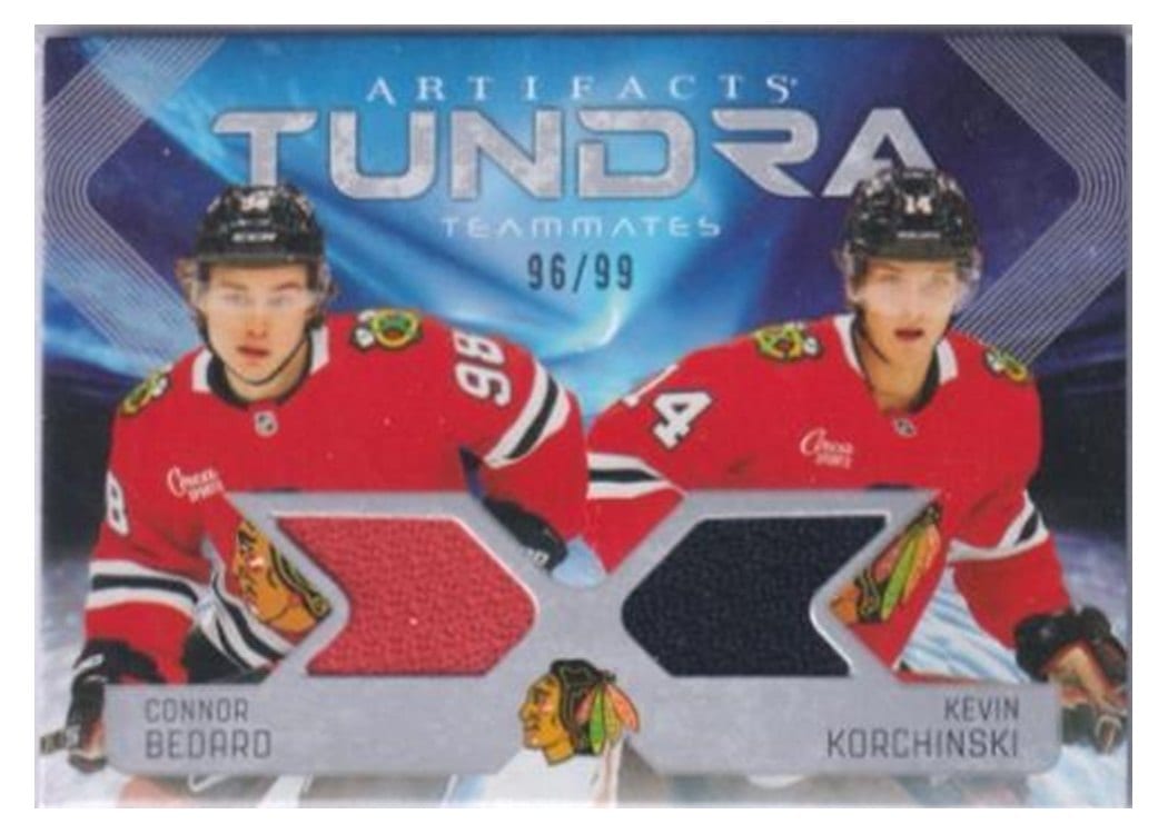 2025-26 Upper Deck Artifacts Tundra Teammates Duos Connor Bedard/Kevin Korchinski #T2-BK card