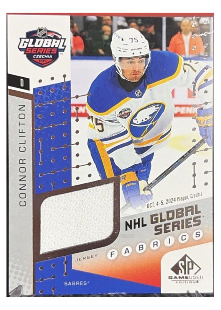 2025-26 SP Game Used 2024 Global Series Devils vs. Sabres Fabrics Connor Clifton #GSF1-16 card