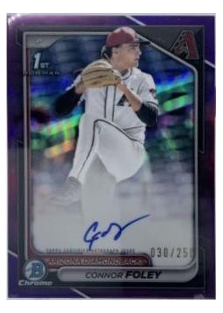 2024 Bowman Draft Chrome Prospect Autographs Connor Foley Purple Refractor #CPA-CF