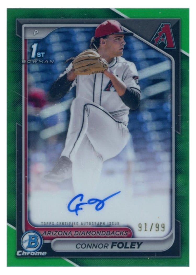 2024 Bowman Draft Chrome Prospect Autographs Connor Foley #CPA-CF card
