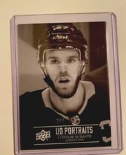 2021 Upper Deck UD Portraits Connor McDavid Black & White #P-25 card