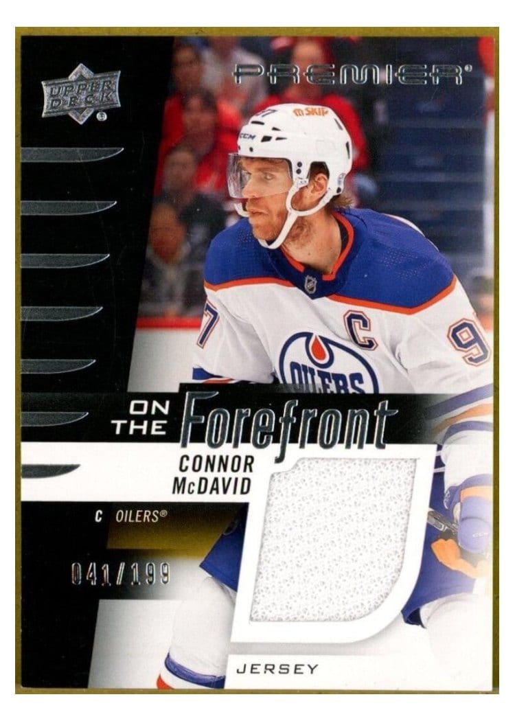 2023-24 Upper Deck Premier On the Forefront Jersey Connor McDavid #OF-CM card