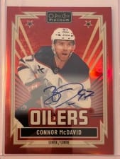 2025-26 O-Pee-Chee Platinum Retro Red Auto Connor McDavid #R-49 card