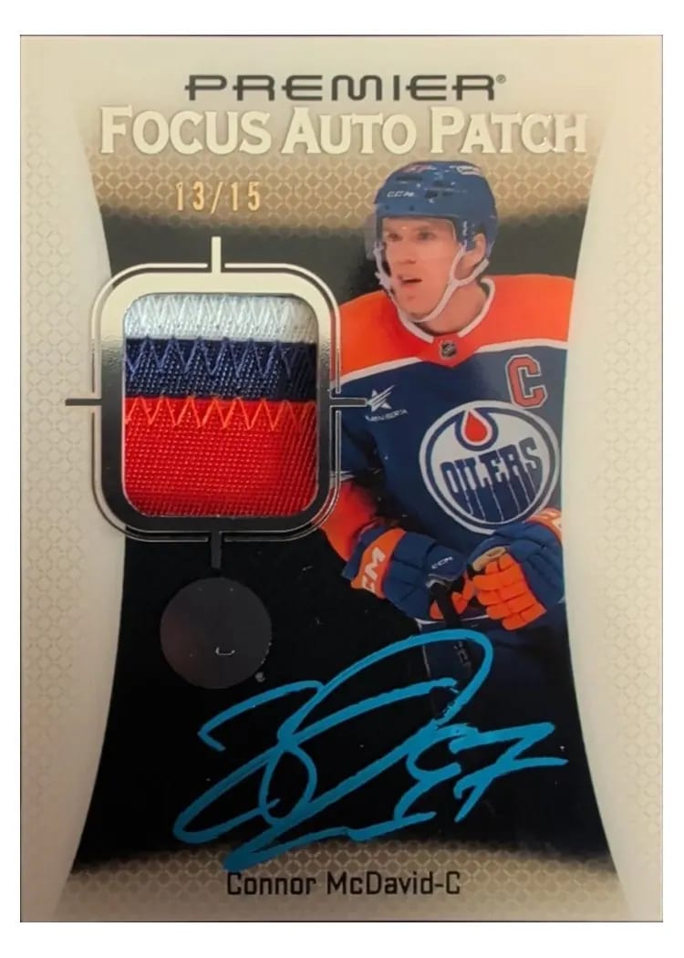 2025 Upper Deck Premier Focus Auto Patch Connor McDavid #PFP-CM card
