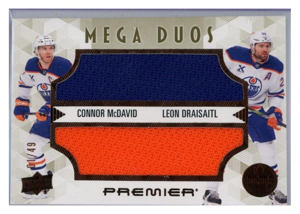 2024-25 Upper Deck Premier Premier Mega Jersey Duos Connor McDavid/Leon Draisaitl #PM2-MD