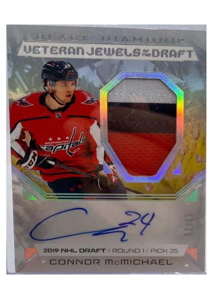 2025-26 Upper Deck Black Diamond Jewels of the Draft Auto Patch Connor McMichael #VJD-CM card