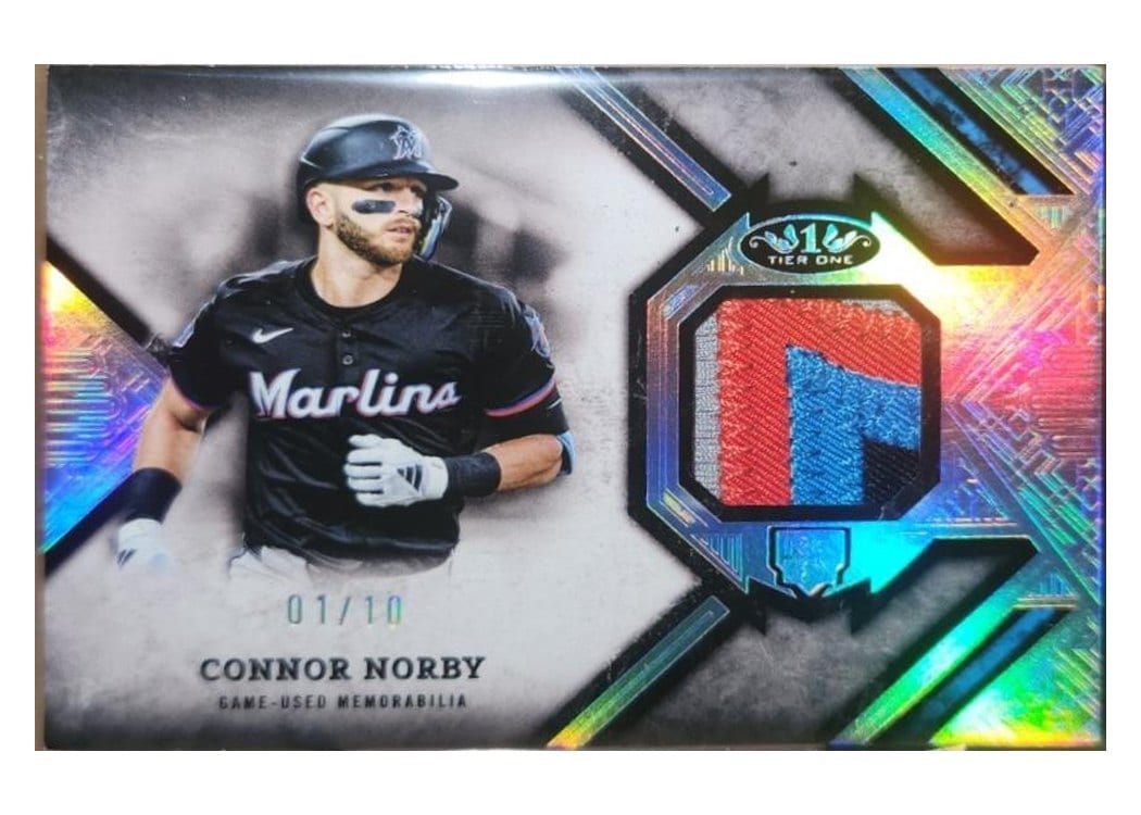 2025 Topps Tier One Rookie Relics Connor Norby #RR-CN card