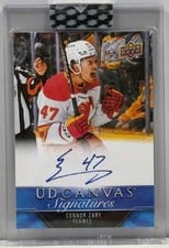 2023-24 Upper Deck Clear Cut Canvas Signatures Connor Zary #CS-CZ card