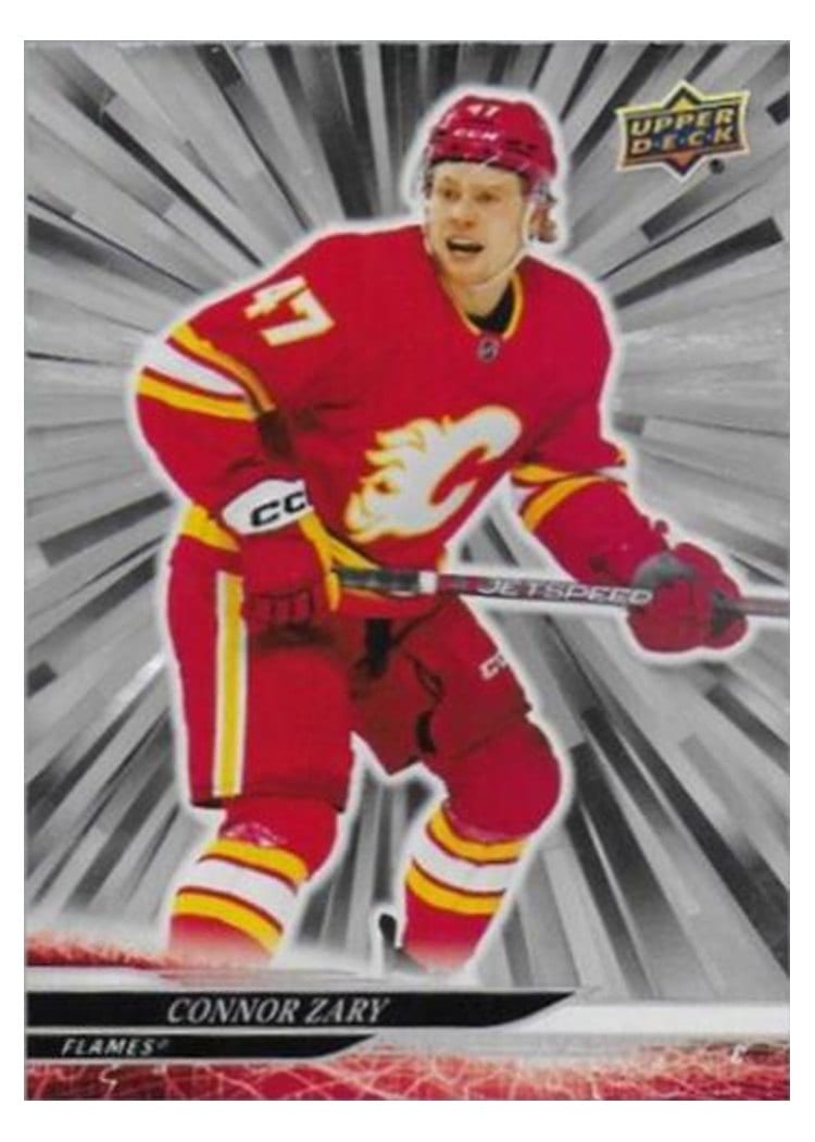 2024-25 Upper Deck Base Set Connor Zary Outburst Silver #32 card