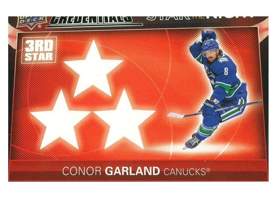 2021-22 Upper Deck Credentials 3rd Star of the Night Conor Garland #3S-4 card