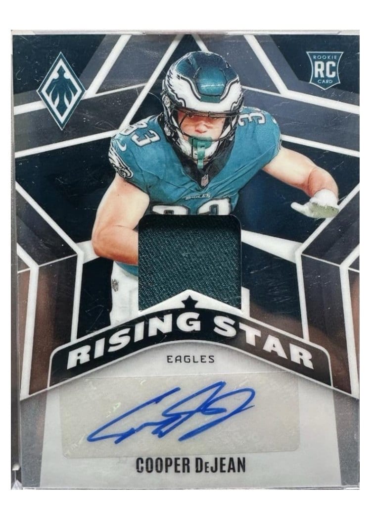 2024 Panini Phoenix Rising Star Autographs Jersey Cooper DeJean #RSJA-CDN card