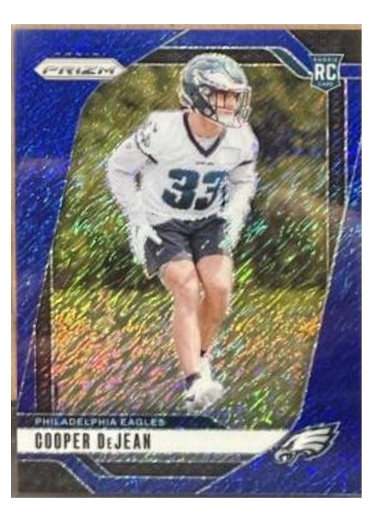 2024 Panini Prizm Base Set Cooper DeJean Blue Shimmer #321 card