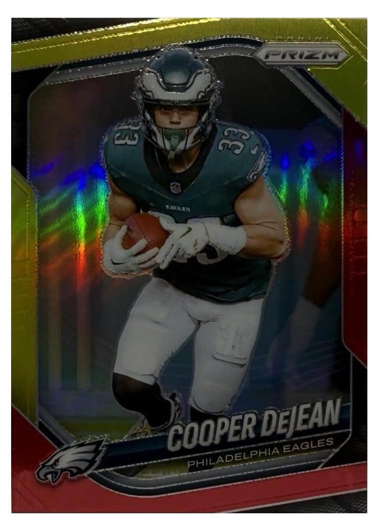 2025 Panini Prizm Base Set Cooper DeJean Red Yellow #170 card