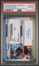 2024-25 Bowman University Chrome College Application Autographs Cooper Flagg #CAA-CF card