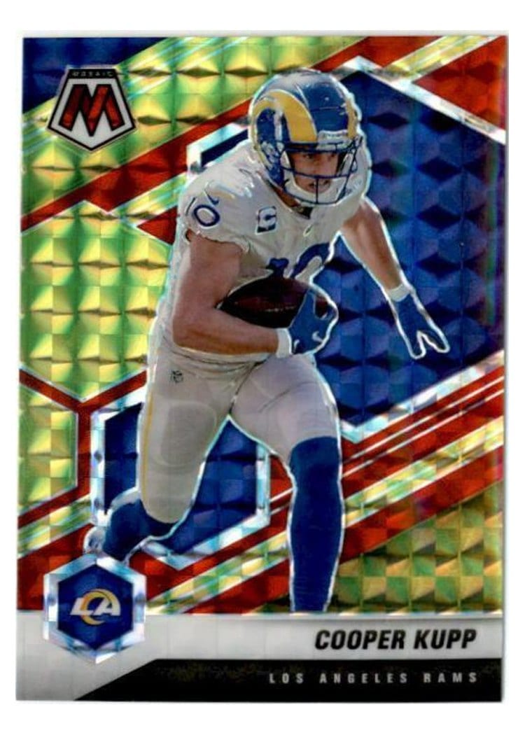 2021 Panini Mosaic Base Set Cooper Kupp Choice Fusion Red & Yellow #118 card