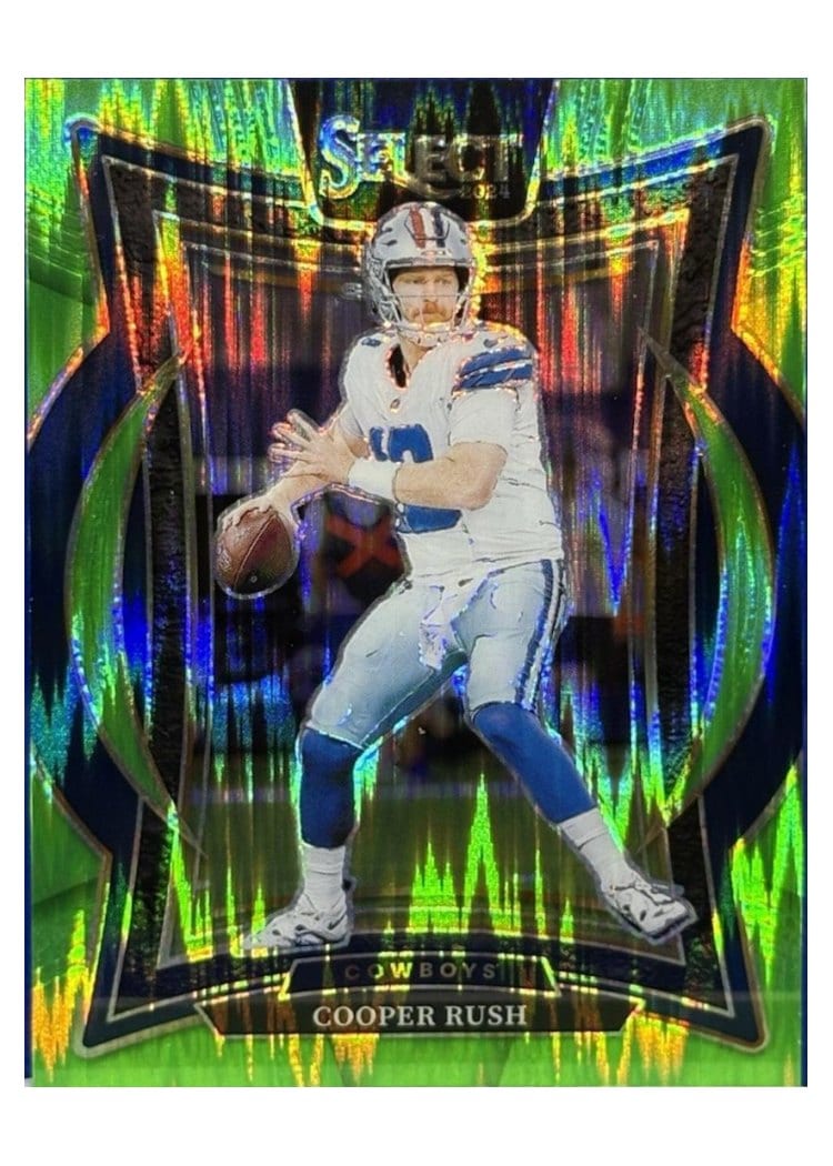 2024 Panini Select Base Set Cooper Rush Neon Green Prizm Shock #22 card