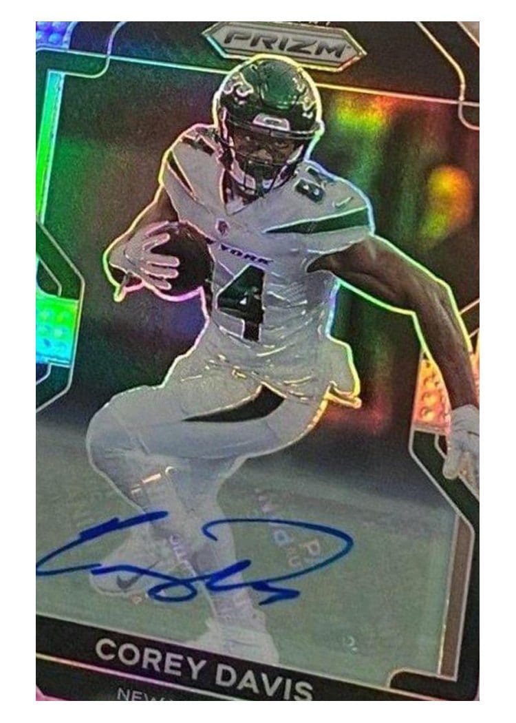 2021 Panini Prizm Base Set Corey Davis Autographs Silver Prizm #84 card
