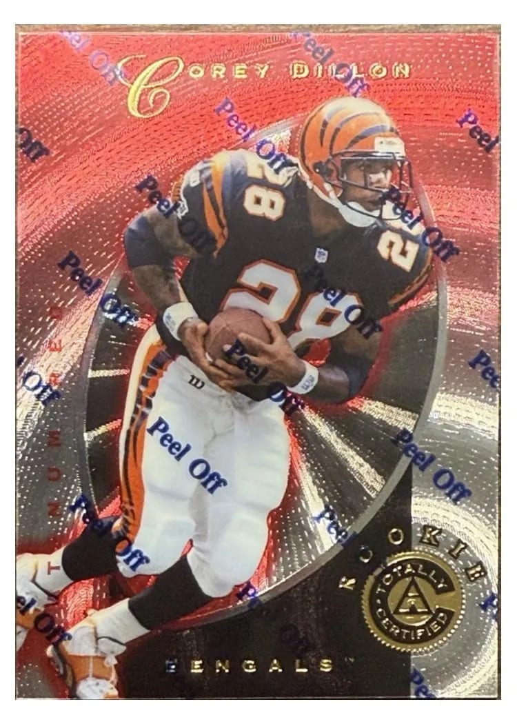 1997 Pinnacle Totally Certified Corey Dillon #145 card