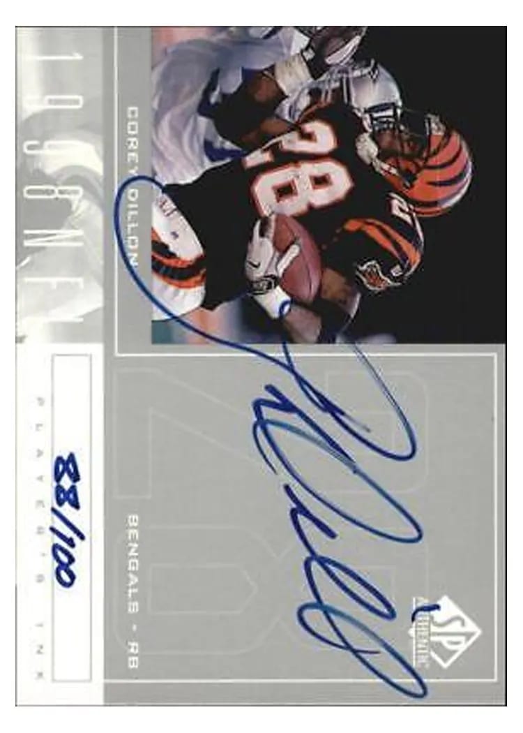 1998 SP Authentic Player's Ink Corey Dillon #CD card