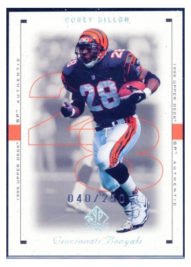1999 SP Authentic Corey Dillon #17 card