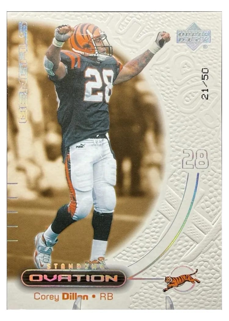 2000 Upper Deck Ovation Corey Dillon Standing Ovation #12 card