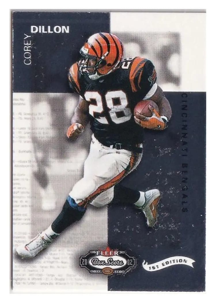 2002 Fleer Box Score Corey Dillon #30 card