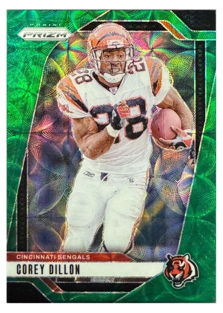 2024 Panini Prizm Base Set Corey Dillon Green Scope #62 card