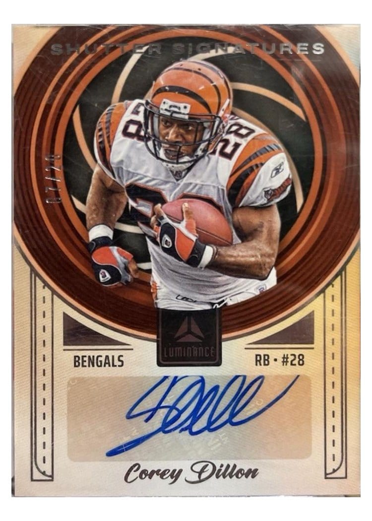 2025 Panini Luminance Shutter Signatures Corey Dillon #5 card