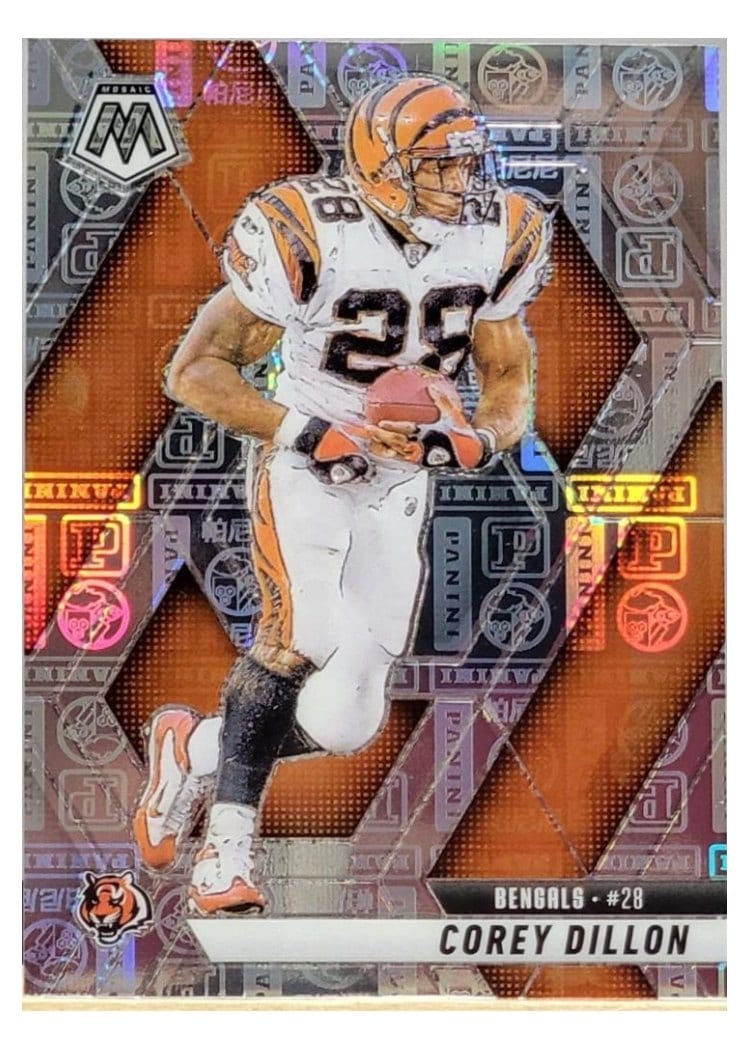 2025 Panini Mosaic Base Set Corey Dillon Silver Knight #158 card