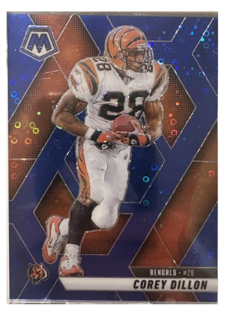 2025 Panini Mosaic Base Set Corey Dillon No Huddle Blue #158 card