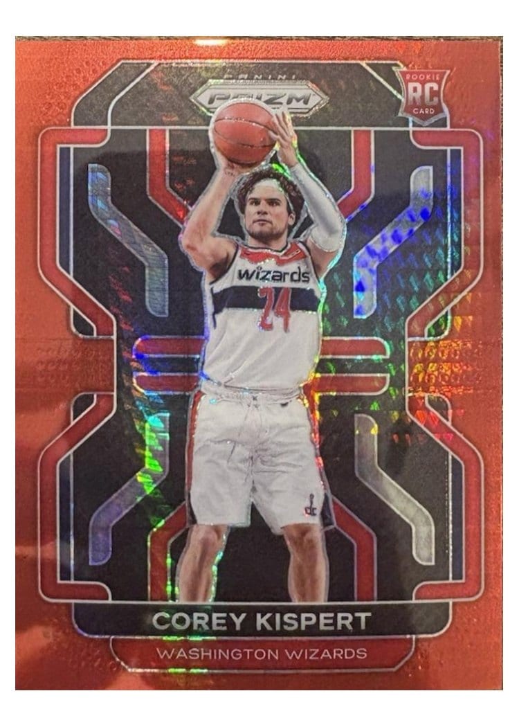 2021-22 Panini Prizm Base Set Corey Kispert Red Hyper Prizm #275 card