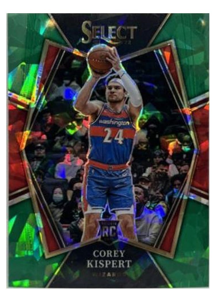 2021-22 Panini Select Base Set Corey Kispert Green Ice Prizm #176 card