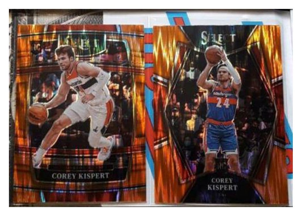 2021-22 Panini Select Base Set Corey Kispert Orange Flash Prizm #176 card